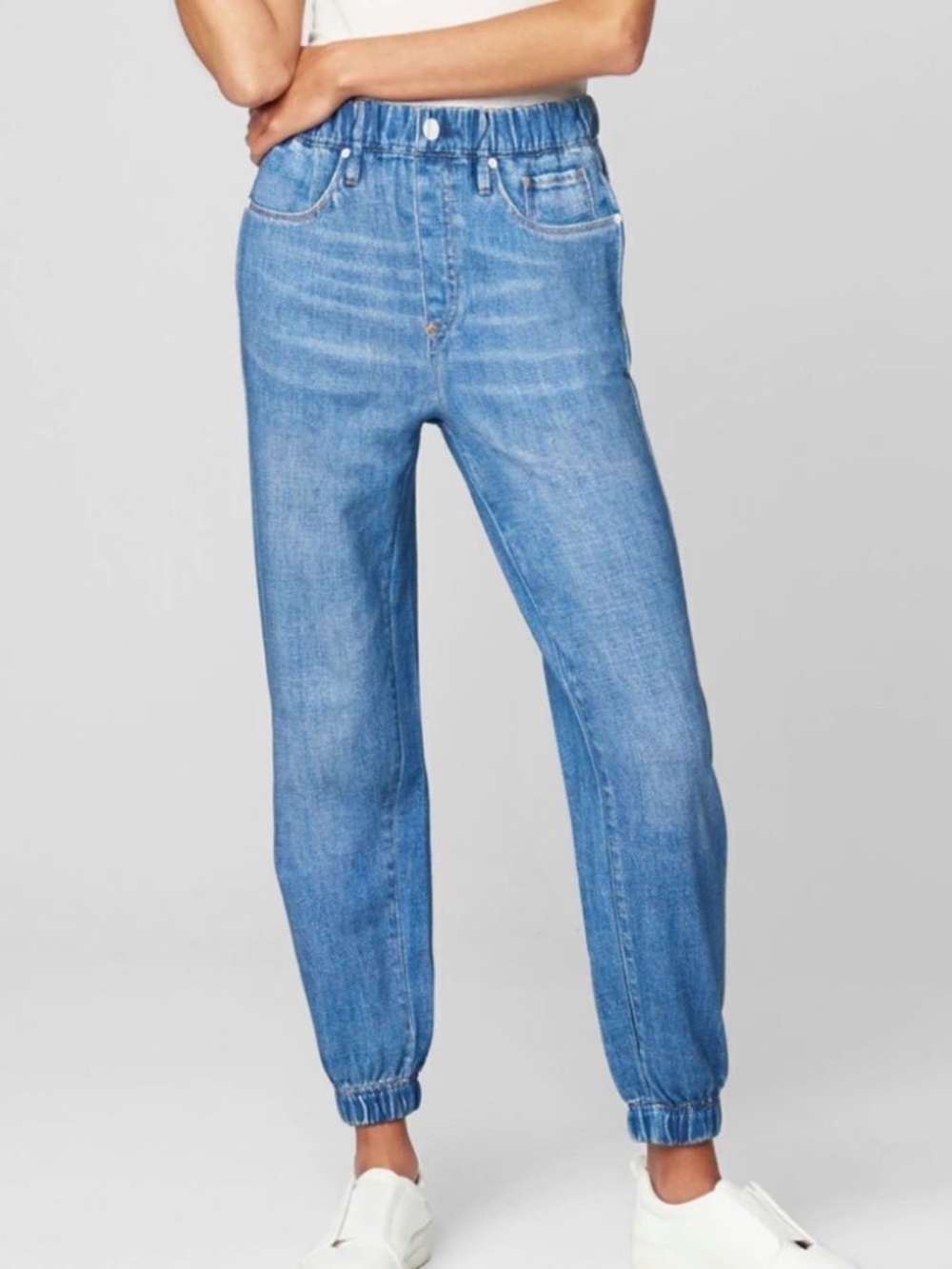 BLANK NYC French Terry Elastic Waistband Jogger in Blue Large